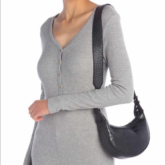 Leather Crocodile Embossed Bag - Picture 2 of 15